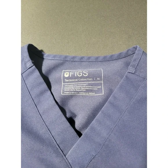 FIGS Technical Collection Leon Scrub Top Medium Blue Chest Pocket FM1500 - Picture 3 of 9